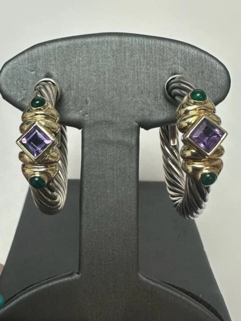 David Yurman Renaissance Amethyst & Onyx Earrings